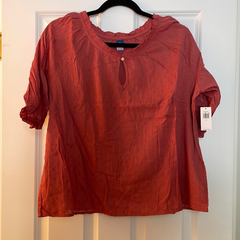 Old Navy Women's Textured Clip-Dot Smocked-Sleeve Pajama Top NWT